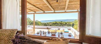 Migjorn house10pax.5 bedrooms+4,5 bathrooms.Sea views.800 meters Migjorn beach.