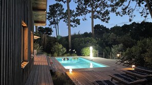 Piscine extérieure, piscine chauffée