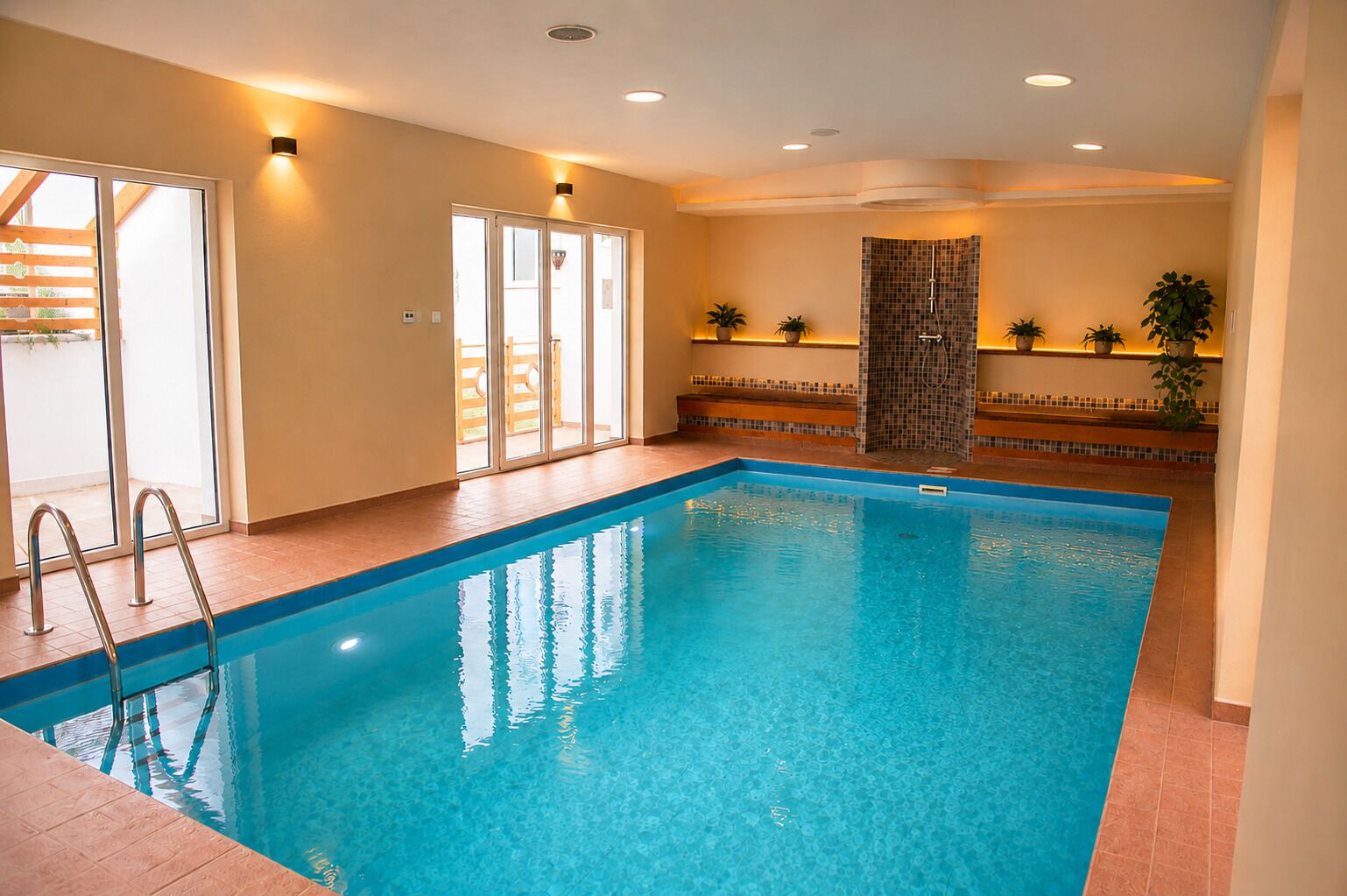 Indoor pool, a heated pool
