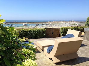Terrace/patio - 'LE PARADIS BLEU' house "feet in the water" and facing the typically Breton port (Plouescat)