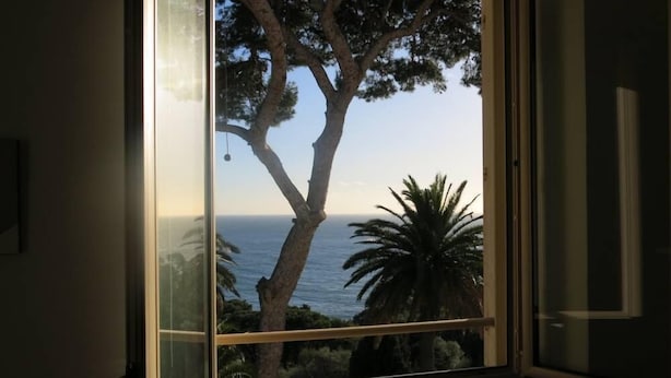 A window with a view of a tree and the ocean. - Apartment/ flat - Hyères (Hyères)