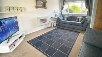 TV connectée, lecteur de DVD, livres, vidéothèque