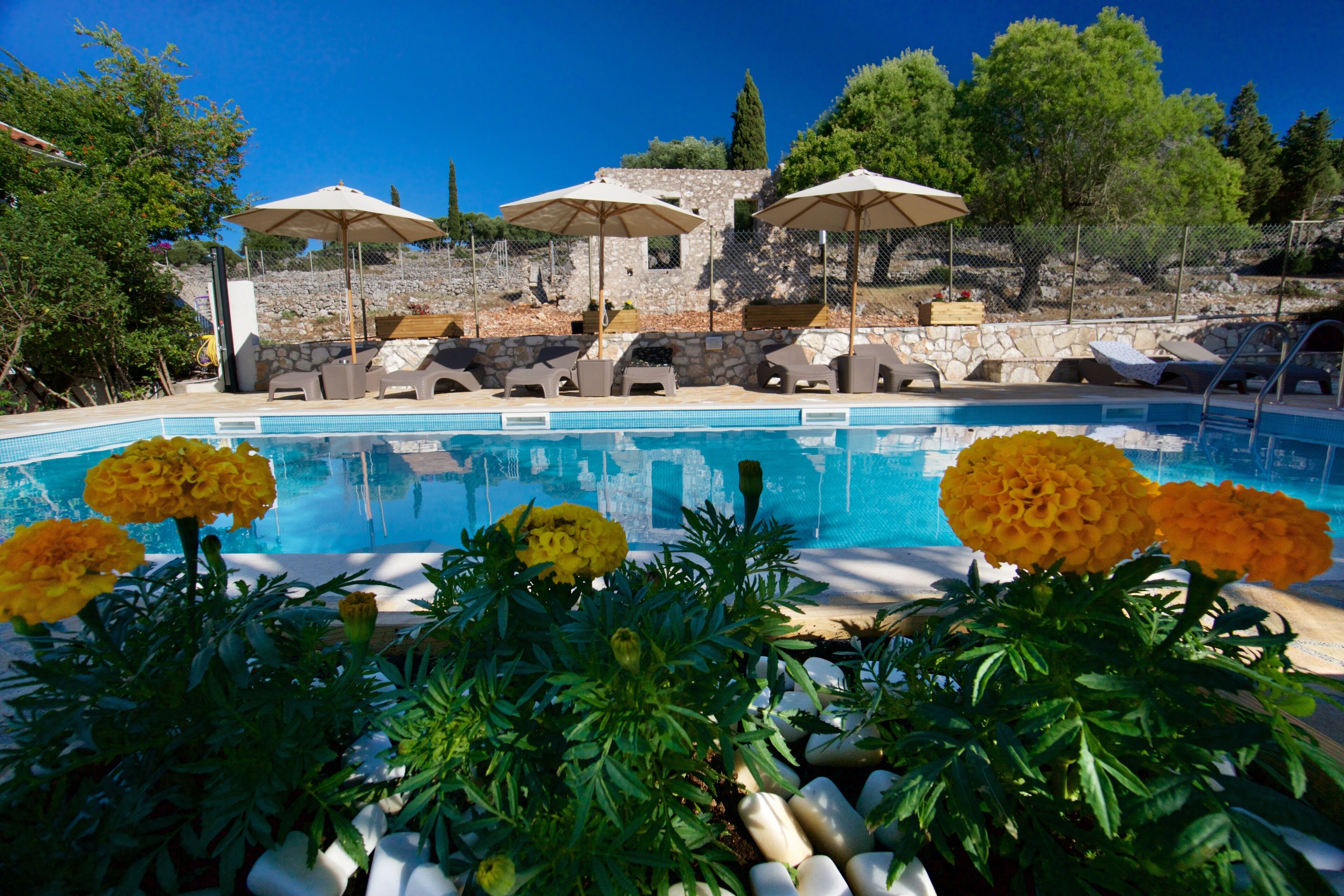 <br>Theatrical position, large pool, 5 acres estate, lush garden, near Fiscardo