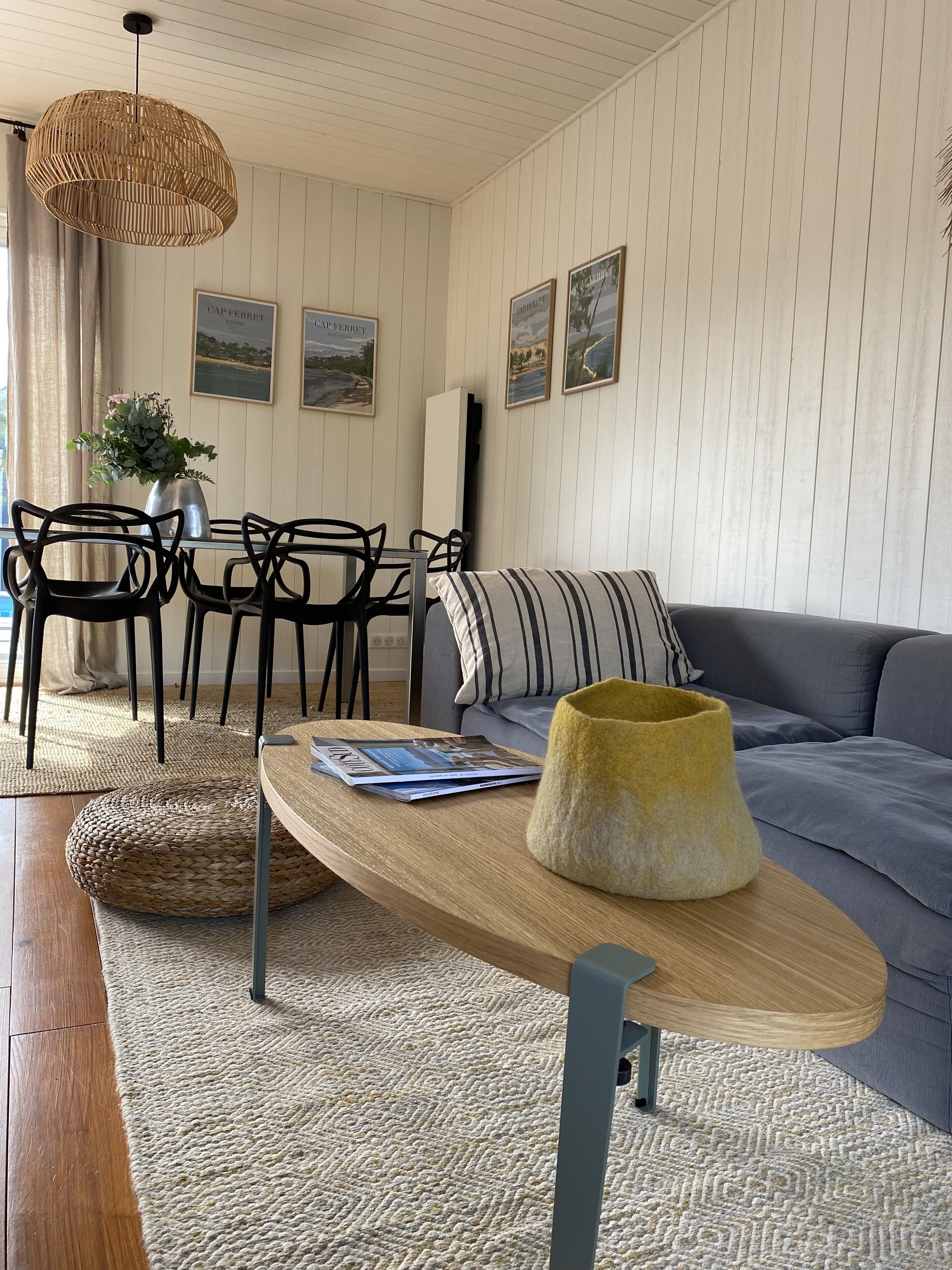 Pleasant wooden house with character, design decoration and swimming pool