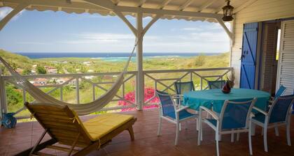 Sainte Anne: villa créole vue mer imprenable sur ilets Cap-Chevalier