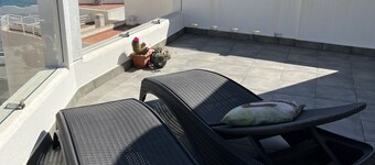 San José, quiet and large terrace at 100m beach