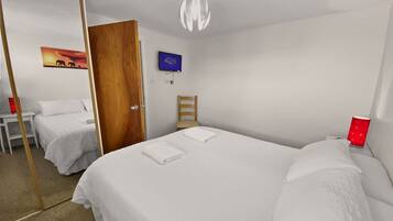 2 bedrooms, iron/ironing board, travel crib, free WiFi