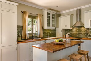 Fridge, microwave, oven, stovetop - Oleanna Villas - Villa Elena  
Beautiful Secluded Villa
 (Svoronata)