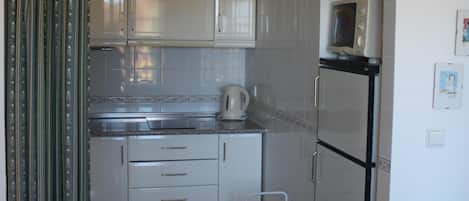 Kühlschrank, Mikrowelle, Ofen, Herdplatte