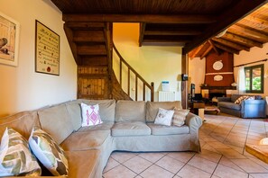 Televisión, chimenea, videojuegos y reproductor de DVD 