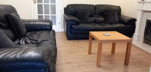 Fernseher, Kamin, DVD-Player, Bücher