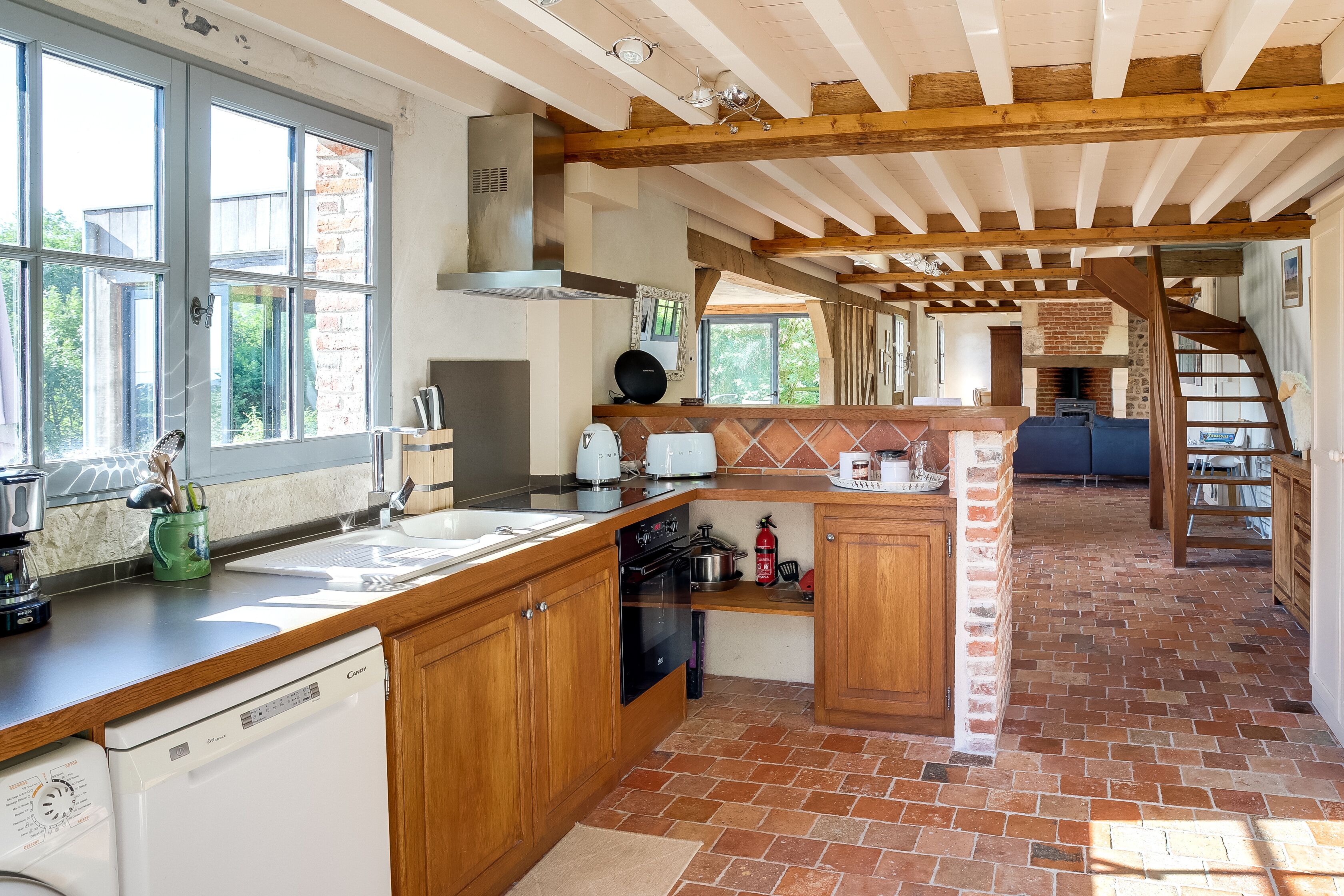 Superb view estuary, the countryside 10 minutes from the center, free P, dogs accepted