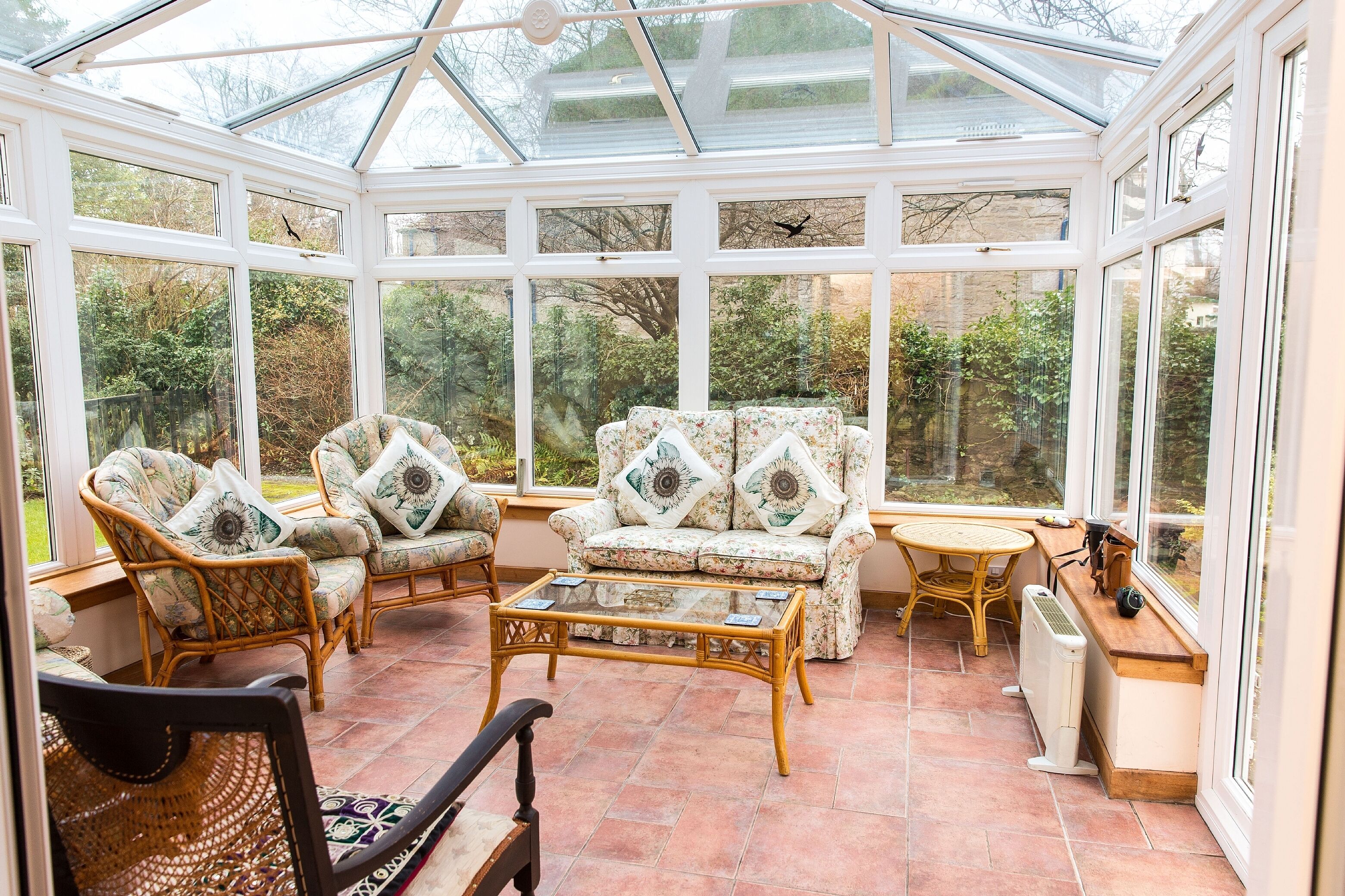 Televisión, chimenea, libros