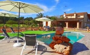 Outdoor pool - Son Antem, Air Conditioning, Wifi free, Private pool, 8 km From Cala Blava (Llucmajor)