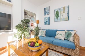 Smart-TV, DVD-spiller, bøker og filmbibliotek