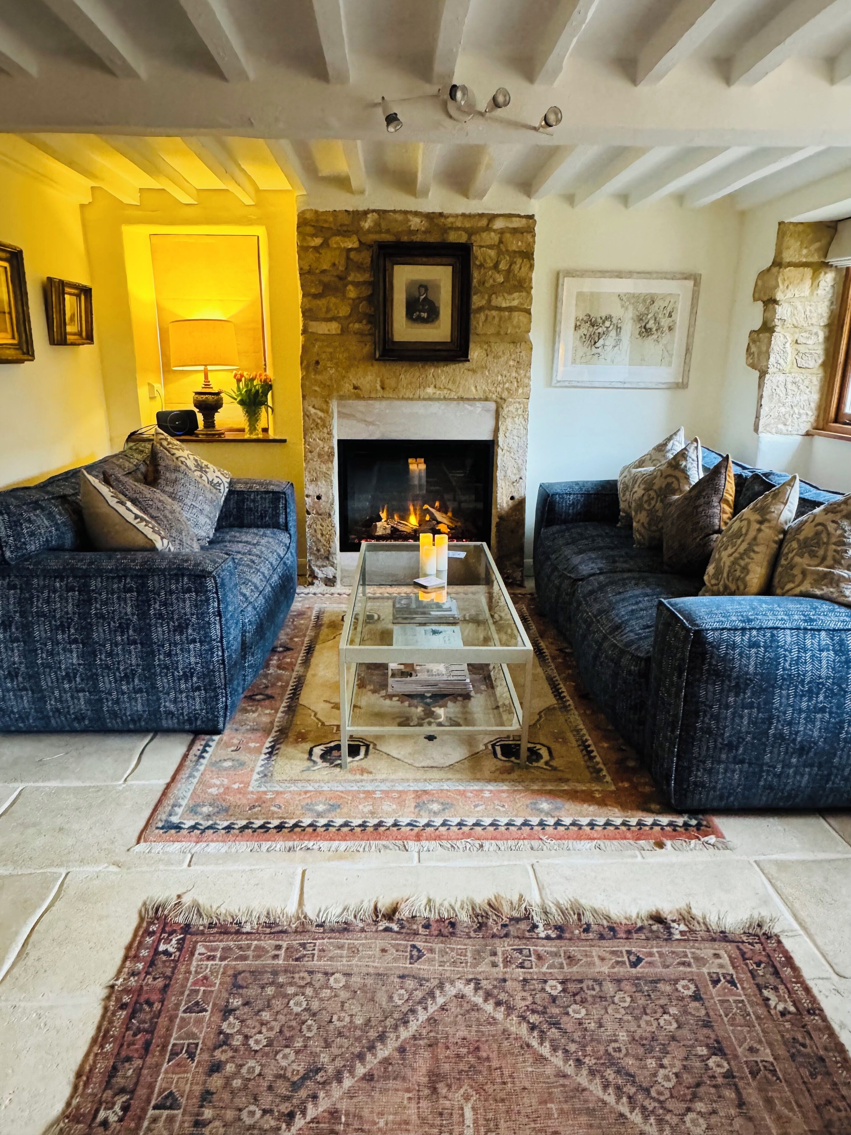 TV, fireplace, DVD player, video library