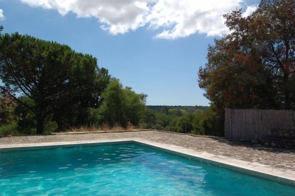 Outside view and swimming pool