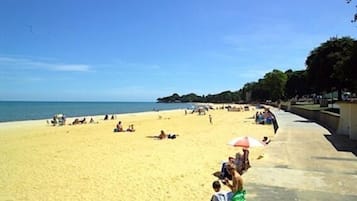 Playa en los alrededores y camastros 