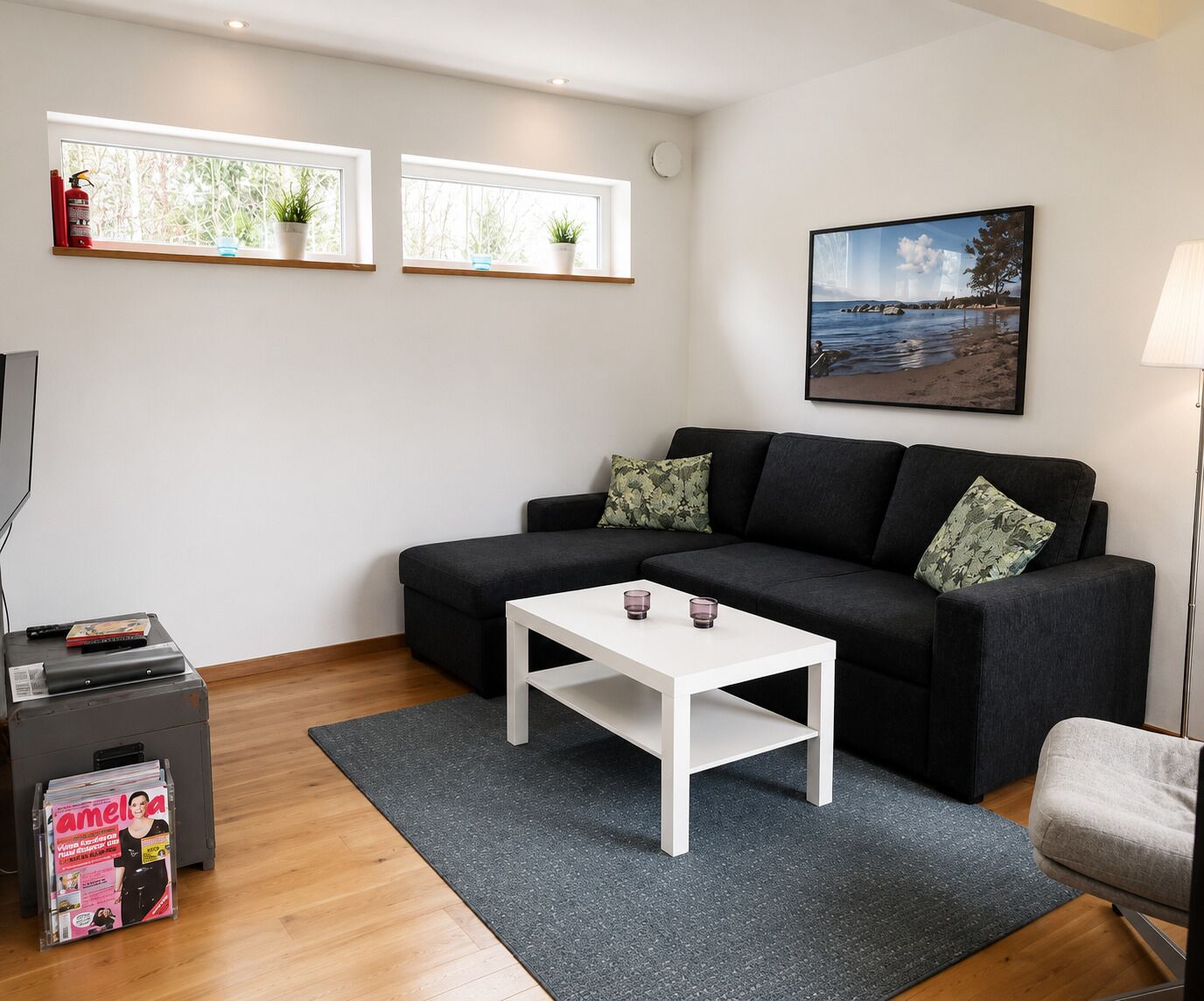 Smart TV, fireplace