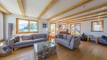 TV, fireplace, DVD player, books