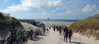 Comfortable and sunny bungalow at the beach, dunes and flower fields full