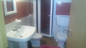Shower, bidet, towels