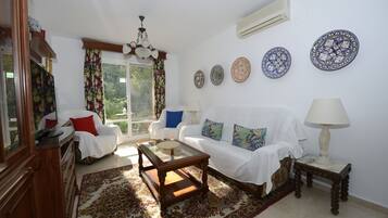 Een televisie en boeken