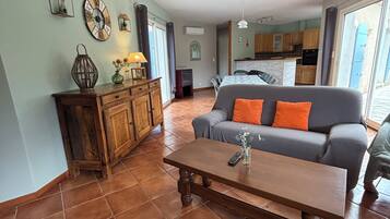 TV, DVD player, books