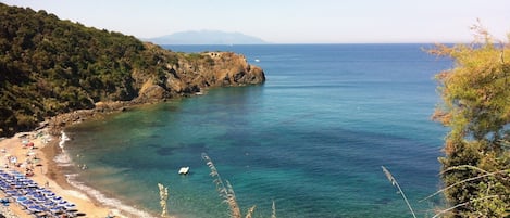 Beach nearby, sun loungers