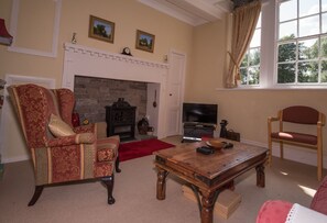 TV, DVD player, books, music library