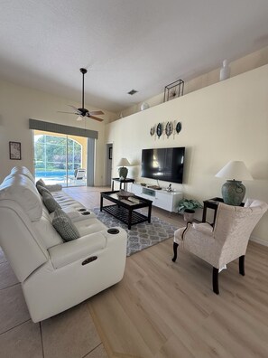 Smart TV, video game console, DVD player, books