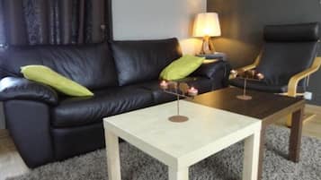 Smart TV, fireplace, DVD player, stereo