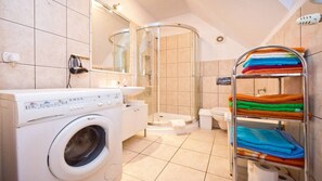 Hair dryer, towels