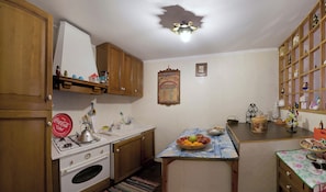 Fridge, oven, stovetop, coffee/tea maker