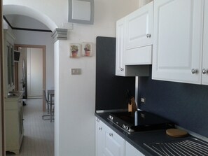 Kühlschrank, Mikrowelle, Herdplatte, Geschirrspüler