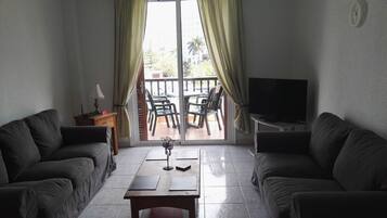 Een televisie en een dvd-speler