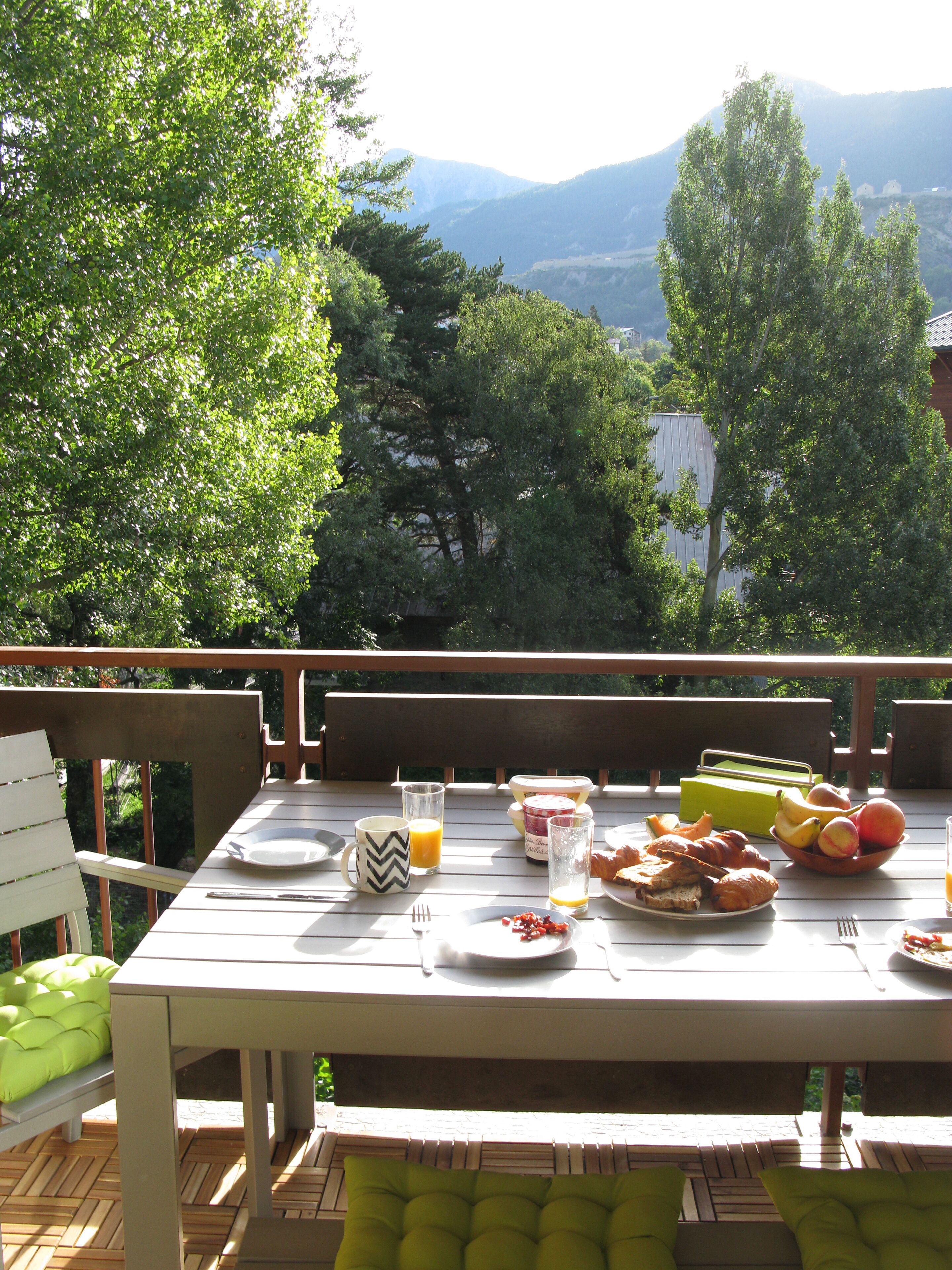 Balcony with mountain views
