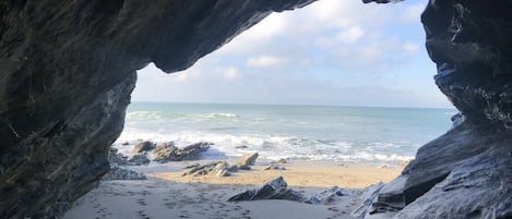 Beach nearby, sun loungers