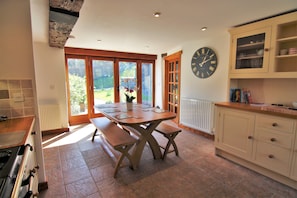 The eat-in kitchen at Cote Barn