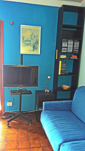 Een smart-tv, een dvd-speler, een muziekbibliotheek en een stereo