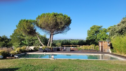 Chalet with private ecological swimming pool on 1 hectare