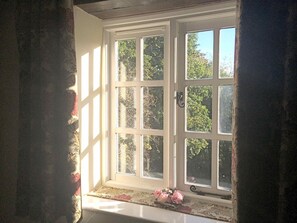 Windows offer a view of the surrounding area.
