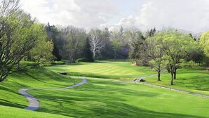 A golf course with a winding path, lush green grass, and trees. - BOOK NOW ON LINE (Cirencester)