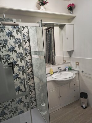Dusche, Haartrockner, Bidet, Handtücher