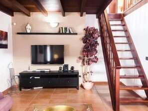 TV, fireplace - Beautiful Holiday Home With Pool (Adeje)