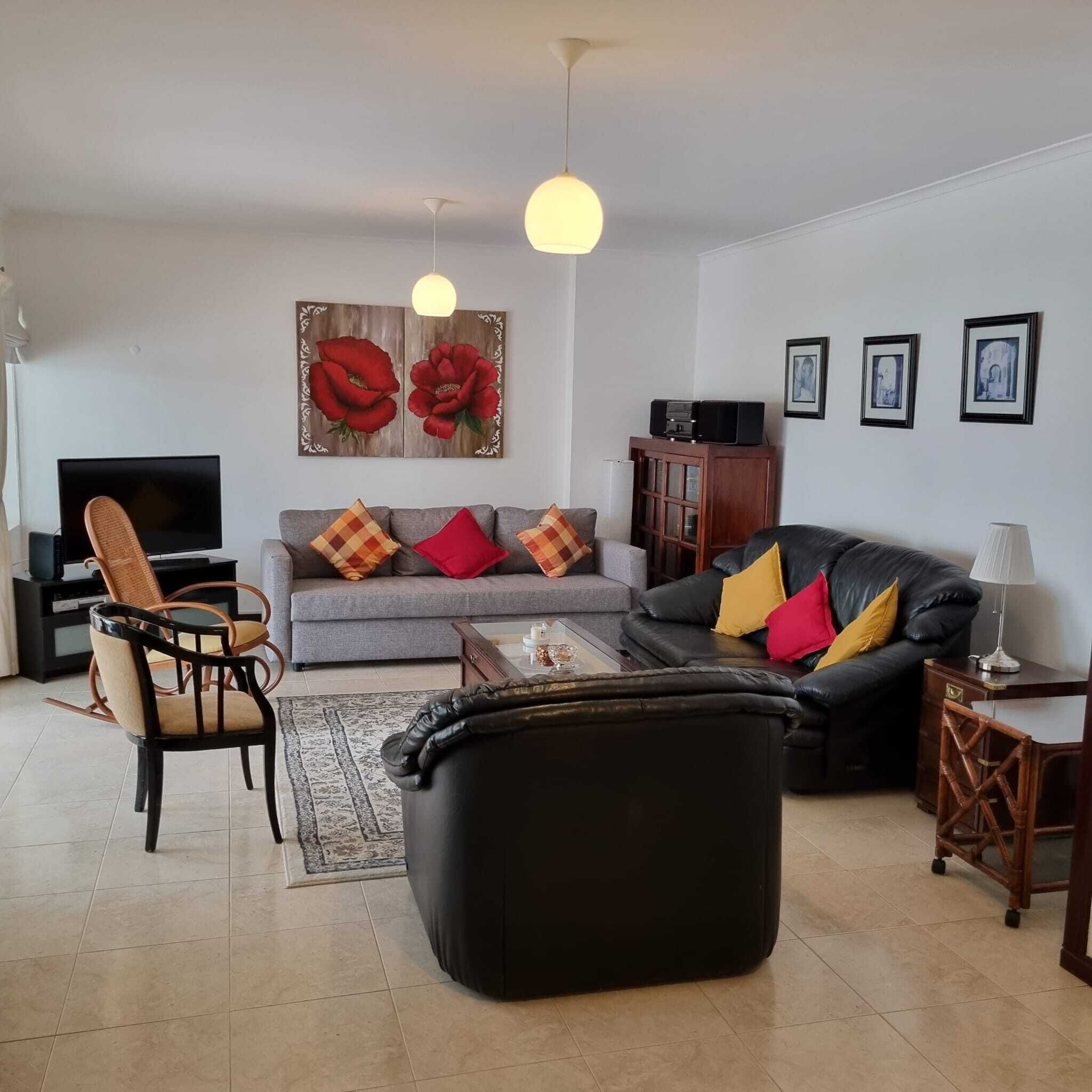 Smart TV, DVD player, books, stereo