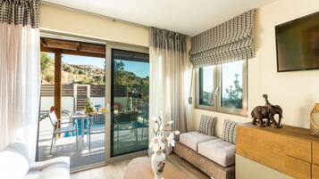 Televisie, een videogameconsole, een dvd-speler en boeken