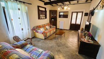 Fernseher, Kamin, DVD-Player