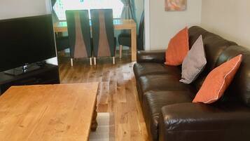 Smart TV, fireplace, DVD player, video library