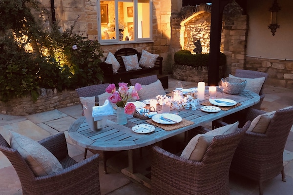 Gorgeous sunny terrace by day and at night it becomes almost Mediterranean.